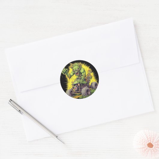 MOTOR MONSTER Ronde Sticker (Envelop)