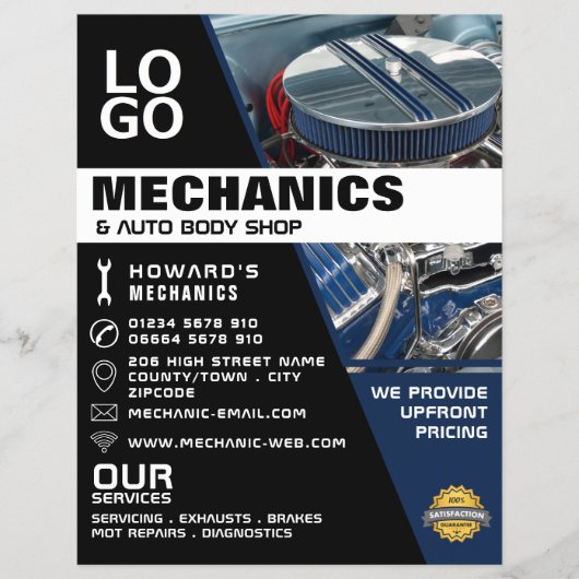 Motor motor, auto monteur & reparaties Adverteren Flyer (Voorkant)