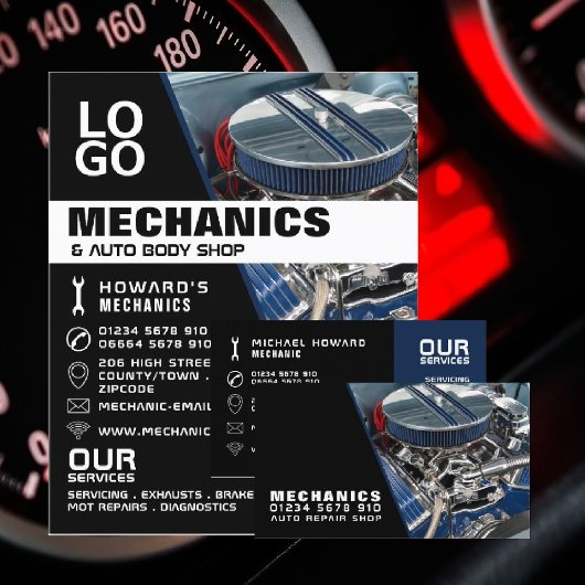 Motor motor, auto monteur & reparaties Adverteren Flyer