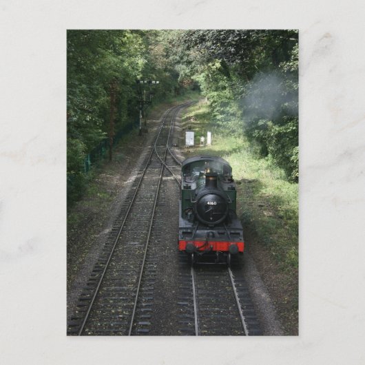 Motor nadert station Bishops Lydeard Briefkaart (Voorkant)
