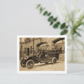 Motor nr. 34 brandweermaatschappij briefkaart (Staand voorkant)