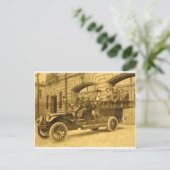 Motor nr. 34  brandweermaatschappij briefkaart (Staand voorkant)