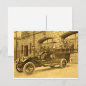 Motor nr. 34  brandweermaatschappij briefkaart (Voorkant / Achterkant)