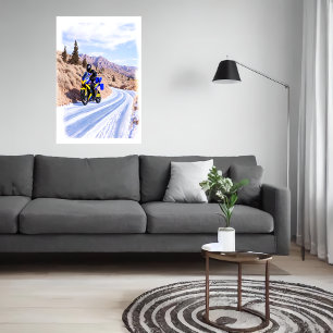 Motor op de weg   AI Art. Poster
