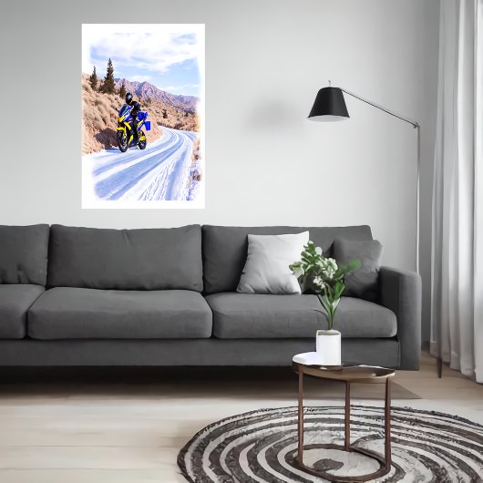 Motor op de weg | AI Art. Poster