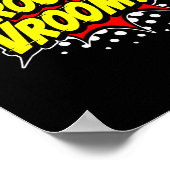 Motor opwarmend vroom-vroom! strip-onomatopee poster (Hoek)