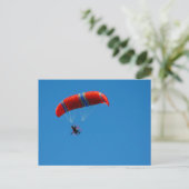 Motor Paraglider op Blue Sky Briefkaart (Staand voorkant)