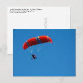 Motor Paraglider op Blue Sky Briefkaart (Voorkant / Achterkant)