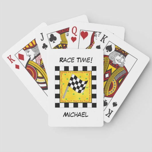 Motor Race Black White: afgehandelde vlag zwart Pokerkaarten (Achterkant)