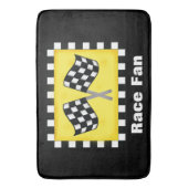 Motor Racing Black White - Gecontroleerde vlag op Badmat (Voorkant Verticaal)