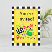 Motor Racing Black White — gecontroleerde vlaggenu Kaart (Staand voorkant)