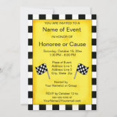 Motor Racing Black White — gecontroleerde vlaggenu Kaart (Achterkant)