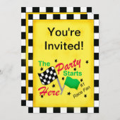 Motor Racing Black White — gecontroleerde vlaggenu Kaart (Voorkant / Achterkant)