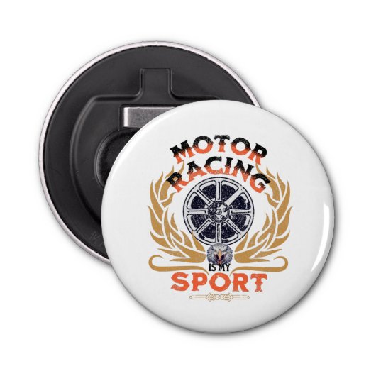 Motor Racing is mijn sport Button Flesopener (Voorkant)