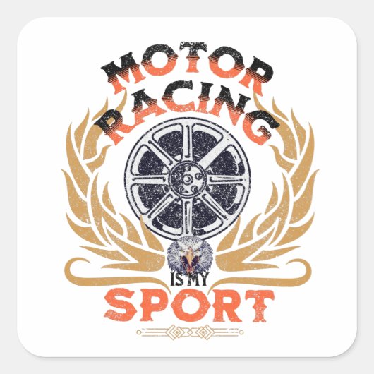 Motor Racing is mijn sport,  motorfiets Vierkante Sticker (Voorkant)