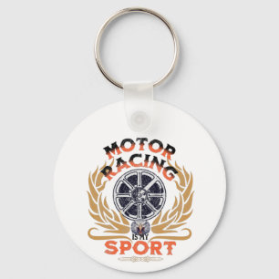 Motor Racing is mijn sport,  Racing Retro Sleutelhanger