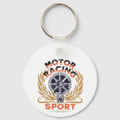 Motor Racing is mijn sport,  Racing Retro Sleutelhanger (Achterkant)