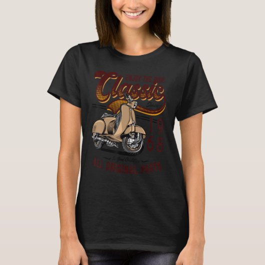 Motor Scooter Classic Moped Rider Birthday 1968 T-shirt (Voorkant)