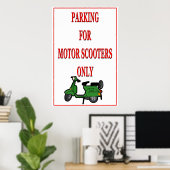Motor scooter PArking Poster (Thuiskantoor)