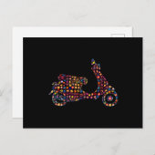 Motor scooter van het ventilatorpatroon briefkaart (Voorkant / Achterkant)