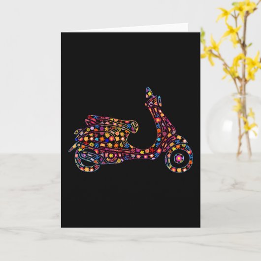 Motor scooter van het ventilatorpatroon kaart (Gele Bloem)