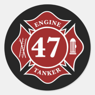 Motor/Tanker 47 Maltese Cross Round Sticker