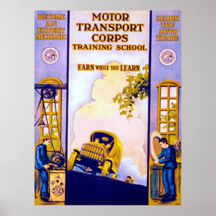 Motor Transport Corps ~  Wereldoorlog 1. Poster