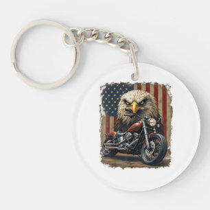 Motor USA Vlag Retro Biker Chopper Sleutelhanger