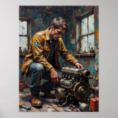 motor voor mechanisch onderzoek poster (Voorkant)