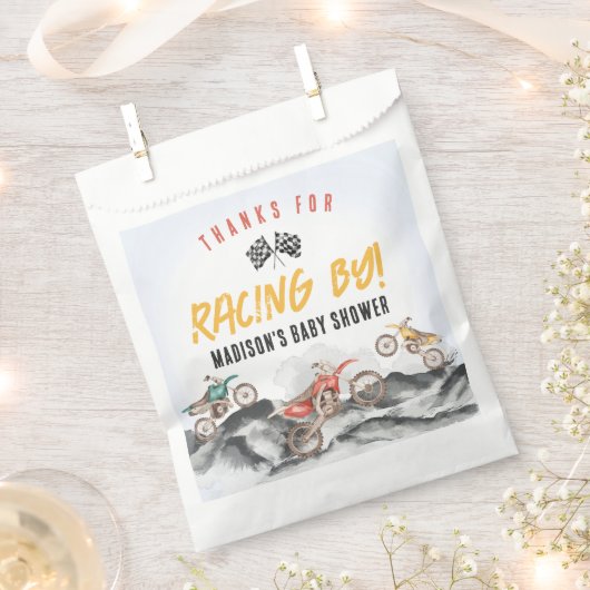 Motor Vuilfiets Baby shower Favor Bag Bedankzakje (Geknipt)