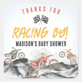 Motor Vuilfiets Baby shower Favor Sticker