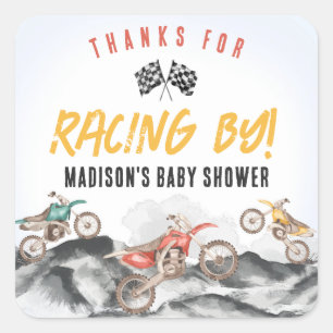 Motor Vuilfiets Baby shower Favor Sticker