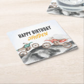 Motor Vuilfiets Fast Een 1e verjaardagsfeestje Kartonnen Onderzetters (Schuin)