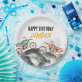 Motor Vuilfiets Fast Een 1e verjaardagsfeestje Papieren Bordje (Feest)