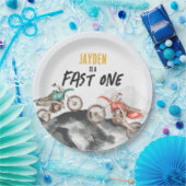 Motor Vuilfiets Fast Een 1e verjaardagsfeestje Papieren Bordje (Feest)