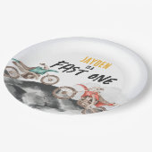 Motor Vuilfiets Fast Een 1e verjaardagsfeestje Papieren Bordje (Gekanteld)