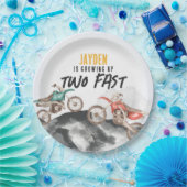 Motor Vuilfiets Twee Snelle 2e verjaardagsfeestje Papieren Bordje (Feest)