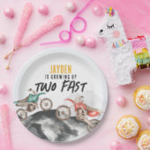 Motor Vuilfiets Twee Snelle 2e verjaardagsfeestje Papieren Bordje (Feest)