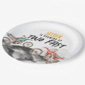 Motor Vuilfiets Twee Snelle 2e verjaardagsfeestje Papieren Bordje (Gekanteld)