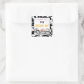 Motor Vuilfiets Verjaardagsfeestje Favor Vierkante Sticker (Tas)