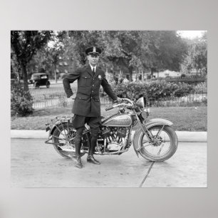 Motoragent, 1932. Oude foto Poster