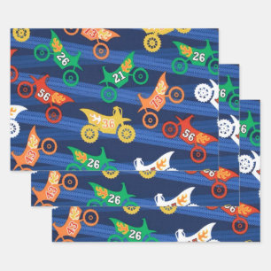 Motorama Dirt Bikes Inpakpapier Vel
