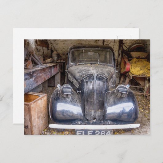  motorauto in de garage briefkaart (Voorkant / Achterkant)