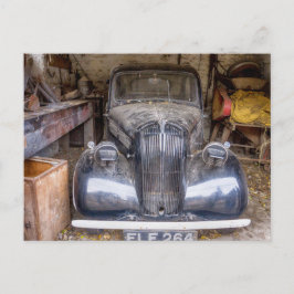 motorauto in de garage briefkaart