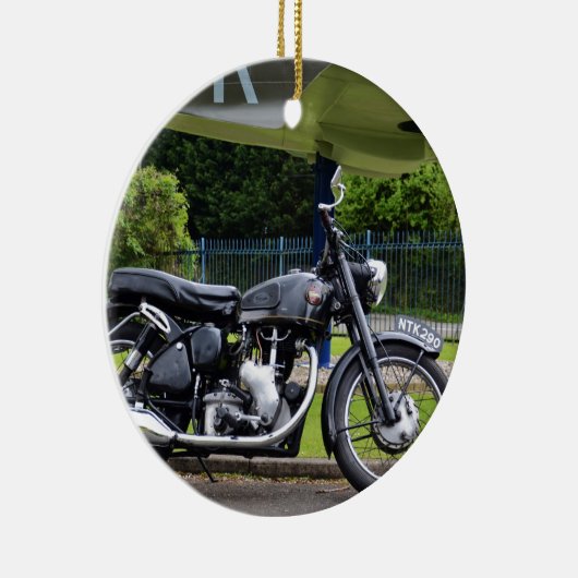 Motorbike And Spitfire Keramisch Ornament (Rechts)