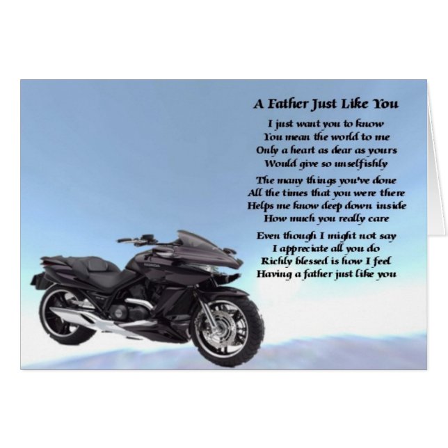 Motorbike Father Poem (Voorkant Horizontaal)