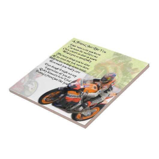 Motorbike Friend Poem Tile Tegeltje (Zijkant)