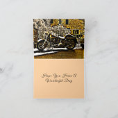 Motorbike in Ancient Valbonne France Birthday Kaart (Binnen)