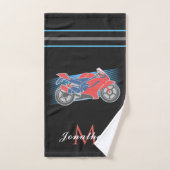 Motorbike Initiaal en naam motor Handdoek (Handdoek)