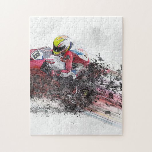 Motorbike Rider Speed Legpuzzel (Verticaal)